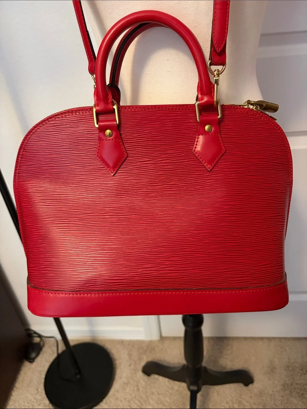 Louis Vuitton Vintage Alma Epi Leather Red